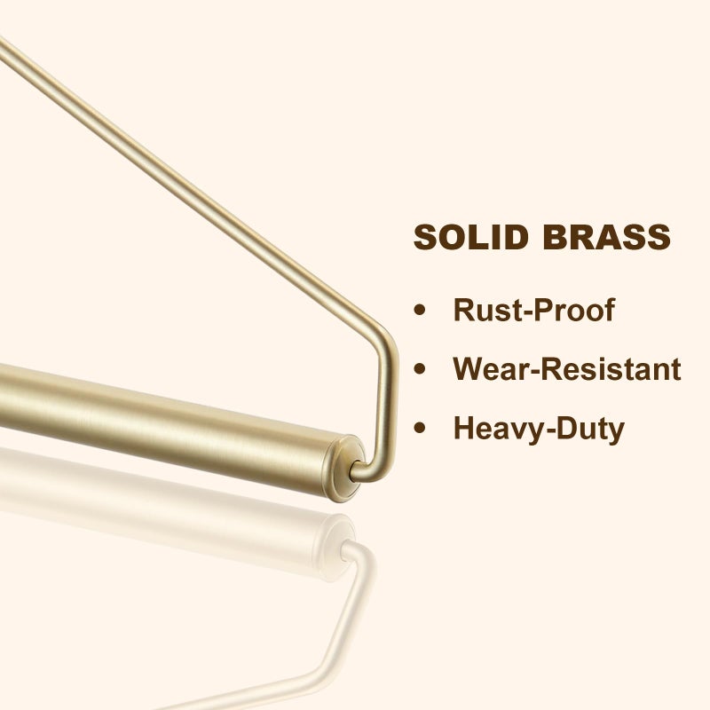 Hiendure Folding Clothes Hanger Gold Brushed Drying Clothes Rack Wall-Mounted Space Saver for Laundry Room Closet, Brass, 12 Inch - Image 5